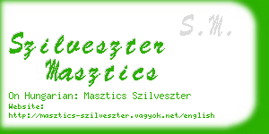 szilveszter masztics business card